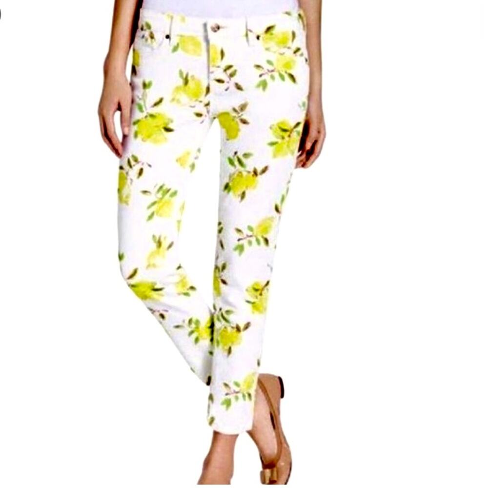 kate spade Broome Street Lemon Print Skinny Jeans